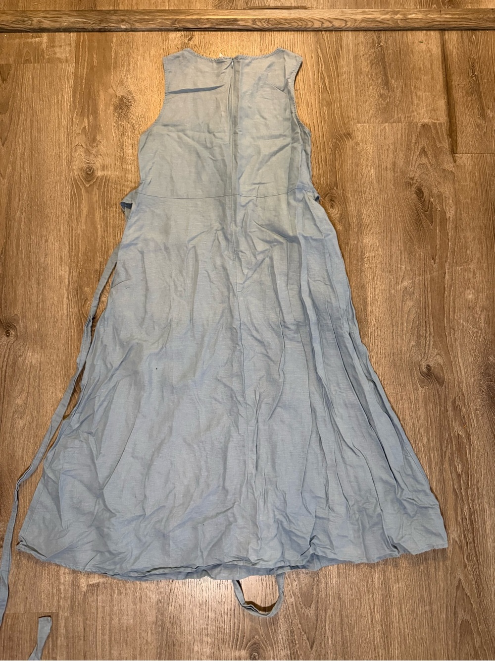 Grae Cove Cleo Linen Sleeveless Belted Swing midi Dress - Picture 3 of 11